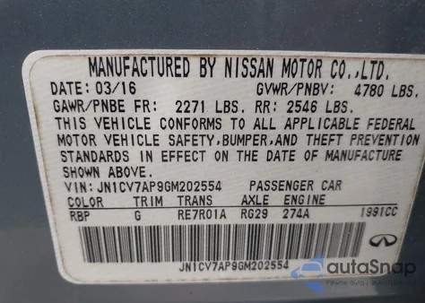 2016 Infiniti Q50 Base from USA, damaged, VIN JN1CV7AP9GM202554